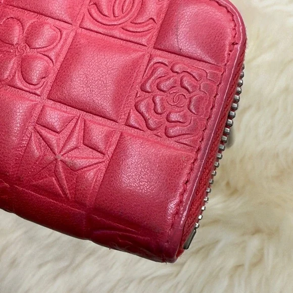 Chanel Mademoiselle Key Chain Card Holder Pink Leather With Silver Hardware - Picture 8 of 16